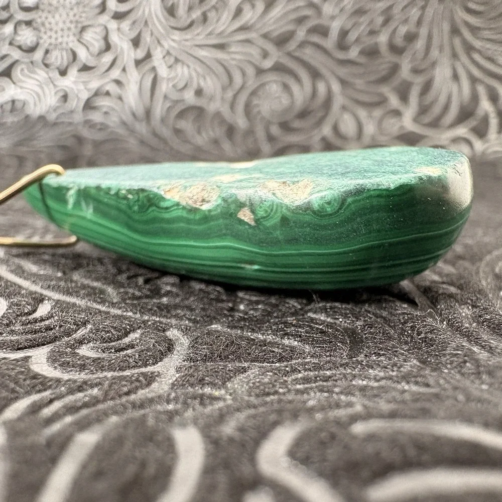 Natural Green Malachite‎ Gemstone Teardrop Shape 22 Gram Charm Pendant